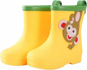 Toddler Rain Boots Boys Girls Giraffe Cartoon Rain Boots Kids Short Rainboots Easy-on Lightweight and Waterproof
