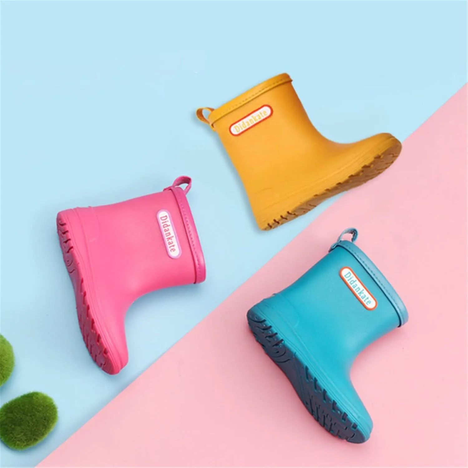 Toddler Rain Boots for Boys Girls Kids Short Rain Shoes Infant Lightweight Shoes Easy On Outdoor Garden Boots