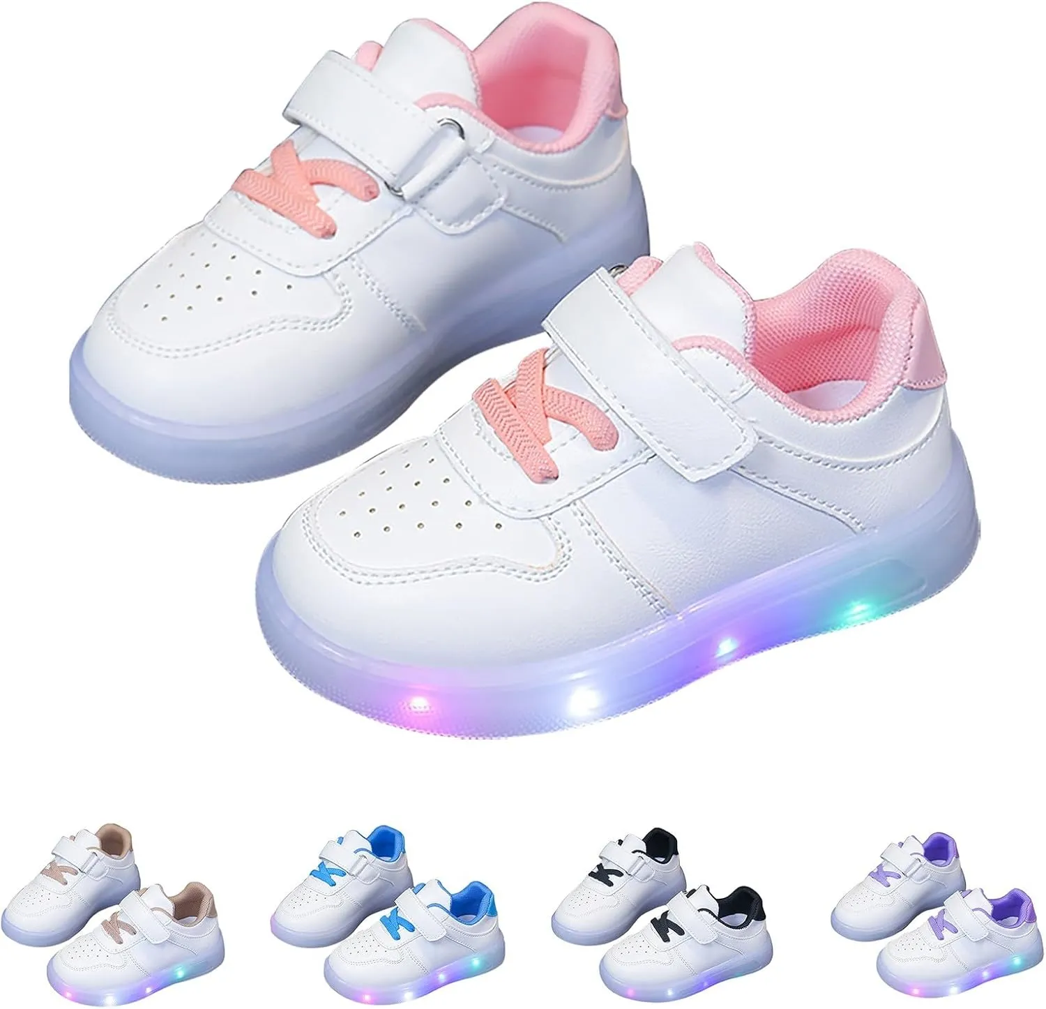 Toddler Sole Rubber Glitter Sneakers No Lace Flat Non First Walking Sport Shoes Baby Boys Girls Cute Breathable Shoes