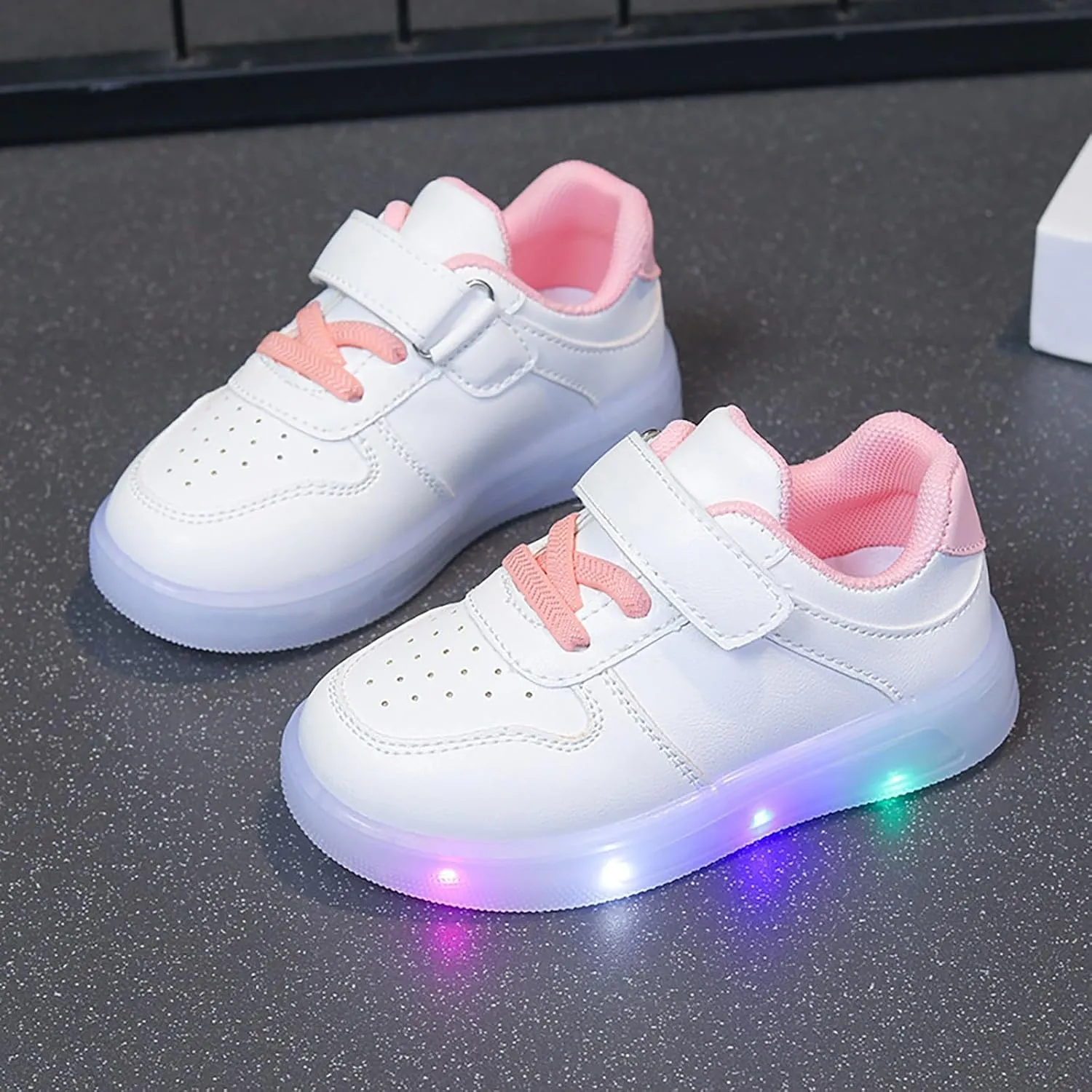 Toddler Sole Rubber Glitter Sneakers No Lace Flat Non First Walking Sport Shoes Baby Boys Girls Cute Breathable Shoes