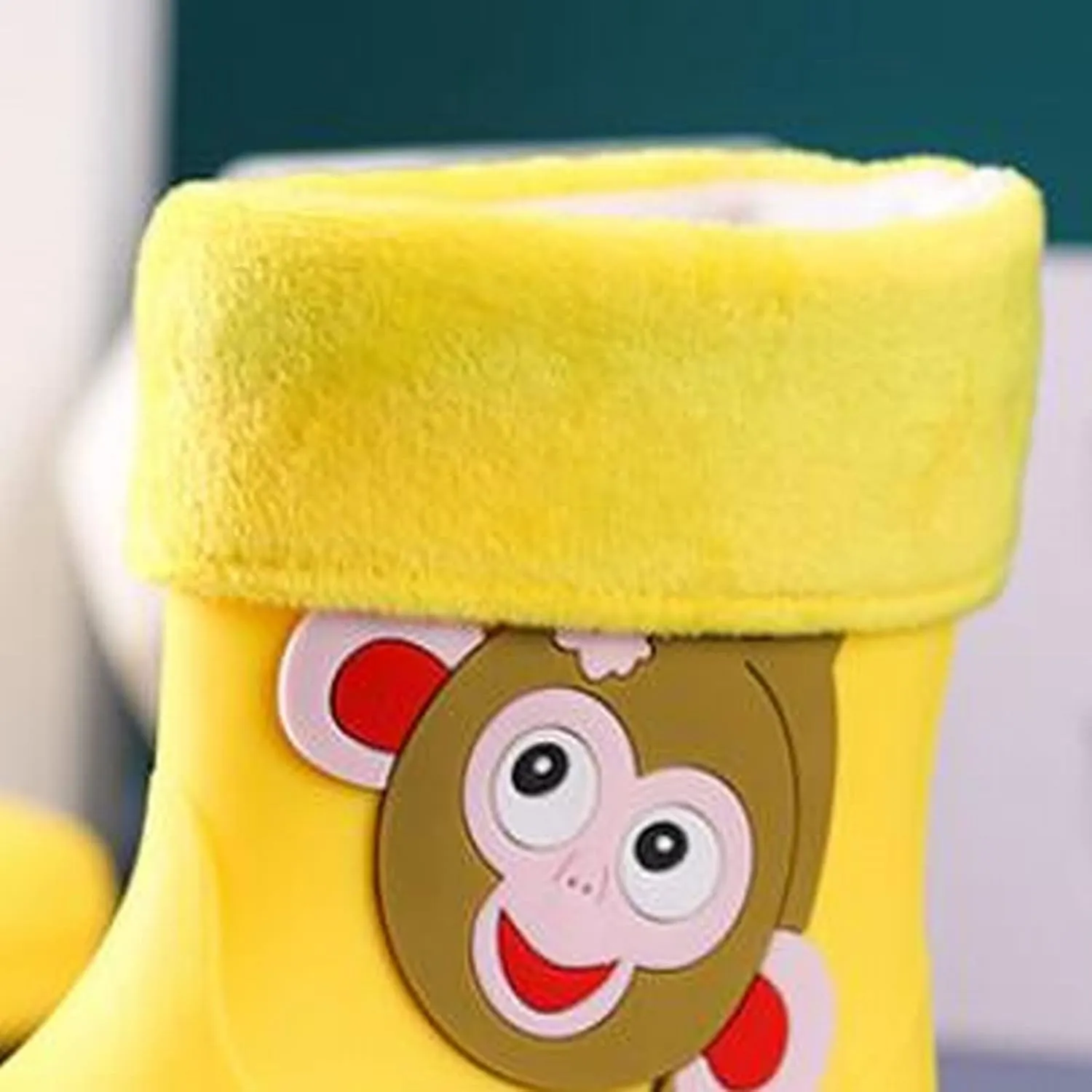 Unisex Child Walking Shoes Fleece Lined Waterproof Rain Boots Cute Cartoon Lightweight Toddler Rubber Baby Booties