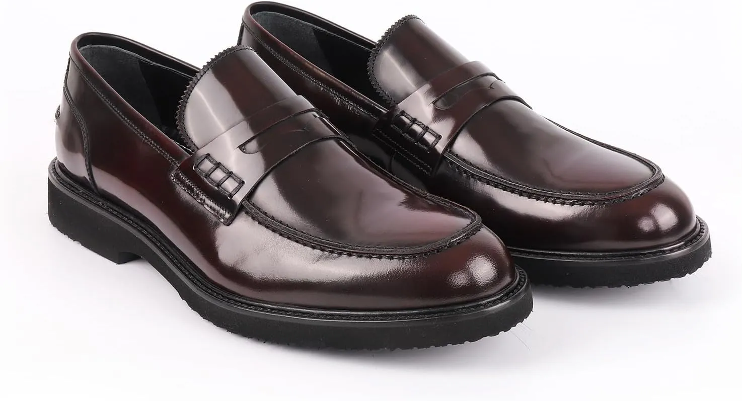 vella pais VELLAPAIS Tavro Leather Penny Loafers