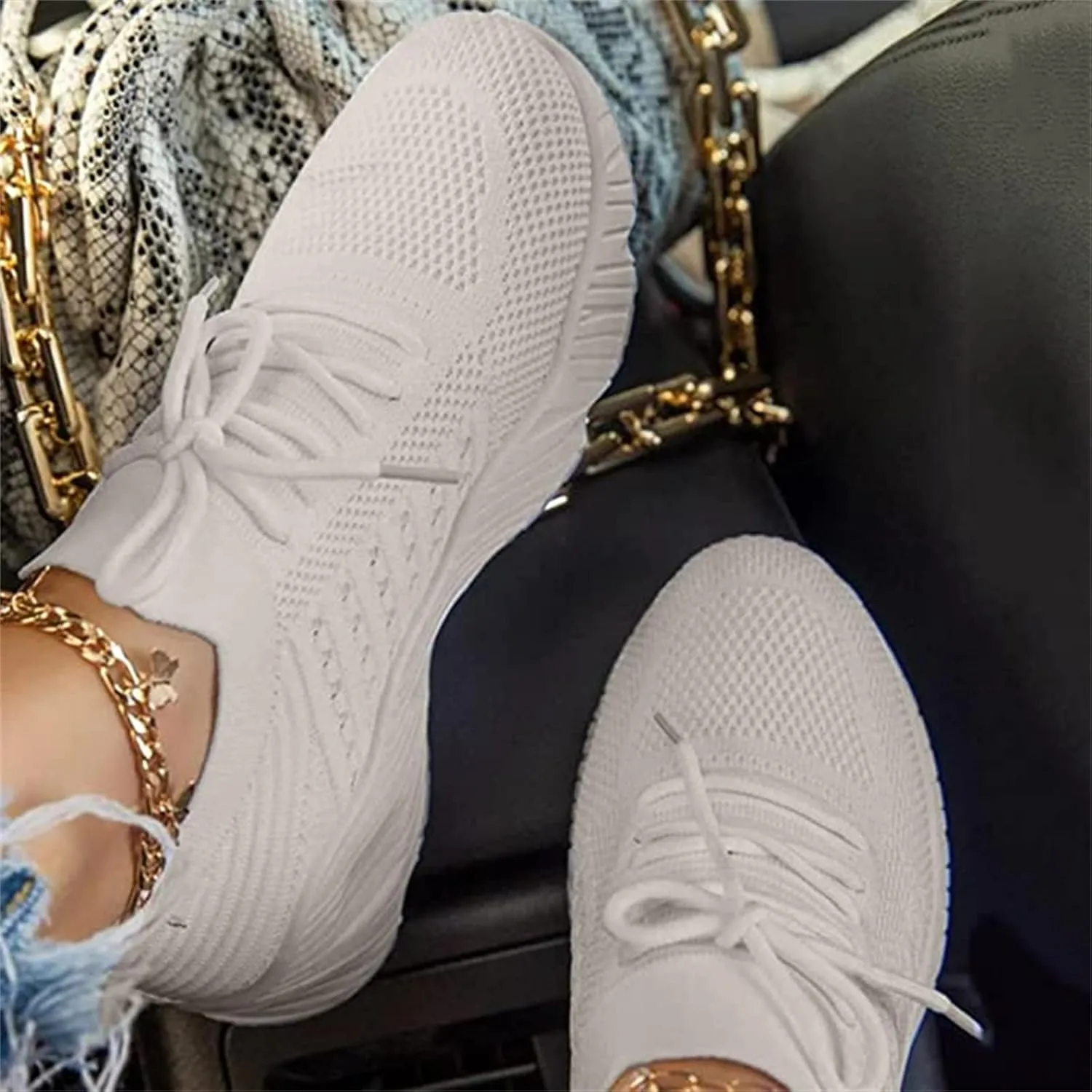Walking Shoes Women Arch Support Slip On Sneakers Lady Mesh Loafers Fashion Casual Athletic Running Tennis Shoes 2025