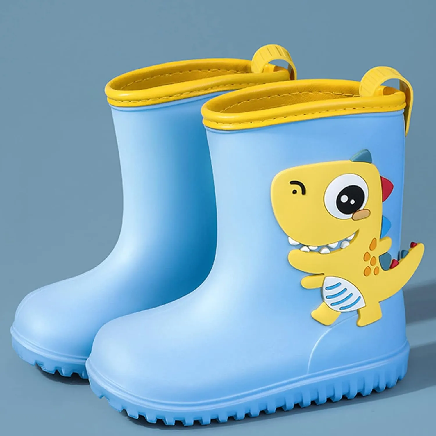 Waterproof Shoes for Kids Cute Cartoon Fashion Children Rain Boots Non Slip Waterproof Kids Rainboots (Blue, 7-8 Years)