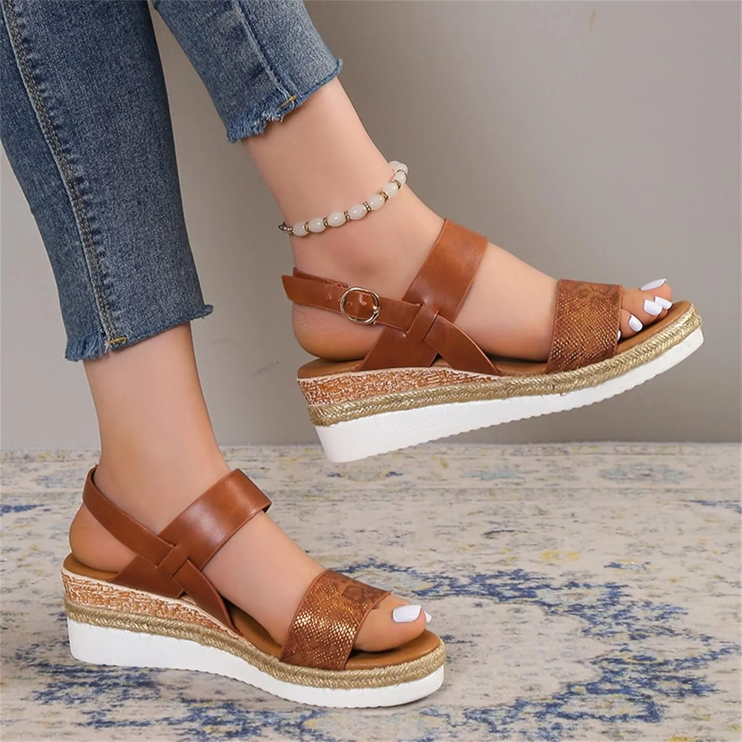 Wedge Sandals for Women Orthopedic Shoes Platform Retro Casual Summer Trendy Sandals for Women 2025