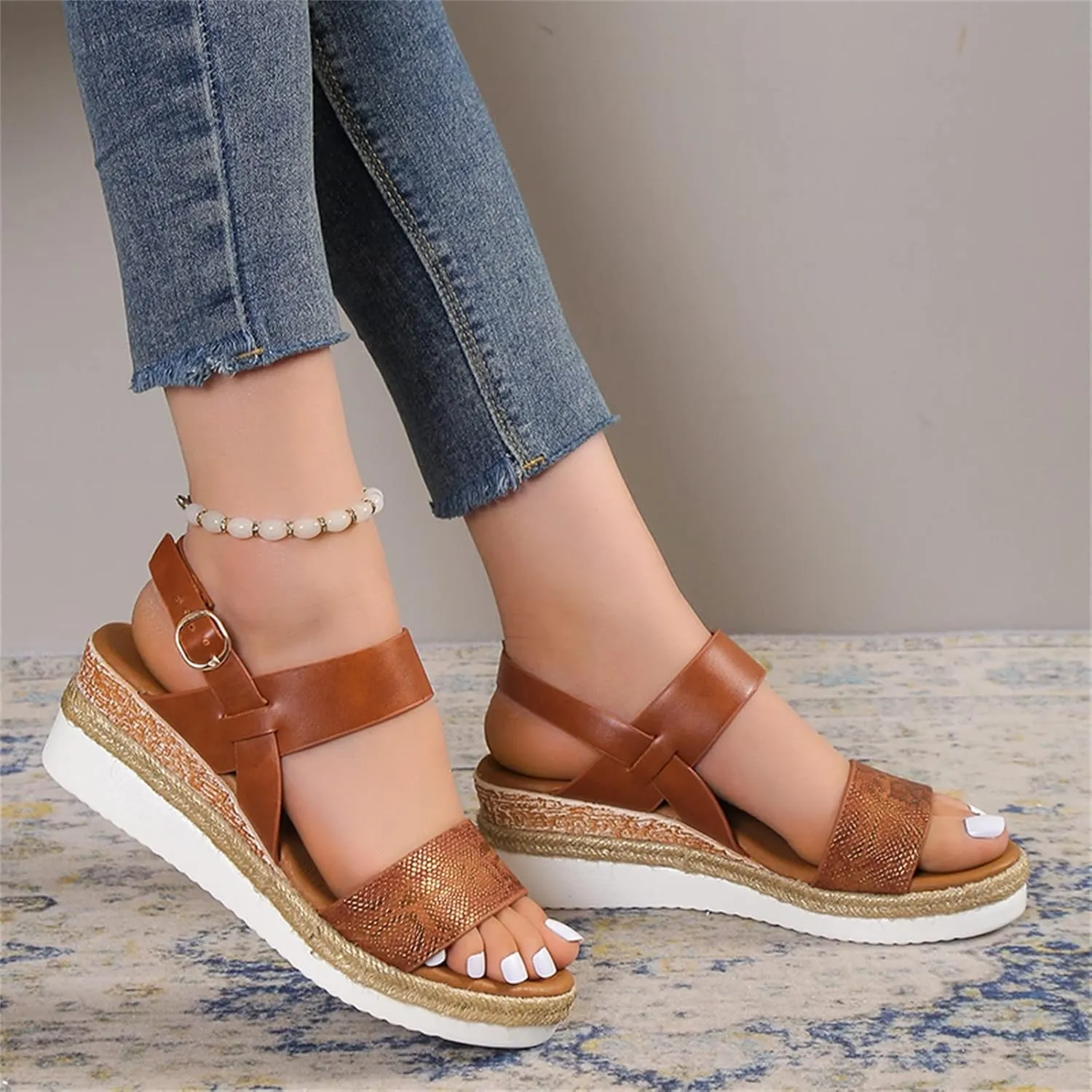 Wedge Sandals for Women Orthopedic Shoes Platform Retro Casual Summer Trendy Sandals for Women 2025