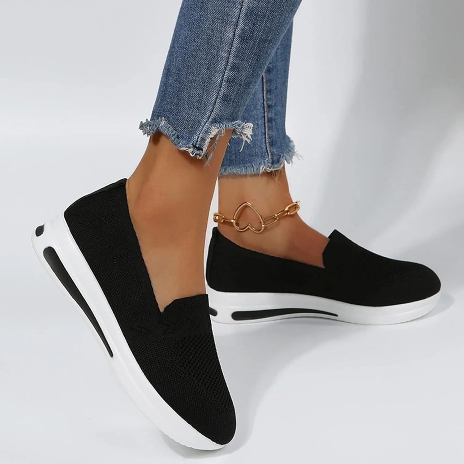 Wedge Sneakers for Women White Tenis OrtopDicos para El Arco De Pies De Mujer Arch Support Wide Width Casual Shoes for Women Black Sequin Gym Shoes for Women Women's Slip On Shoes Size 7.5 W