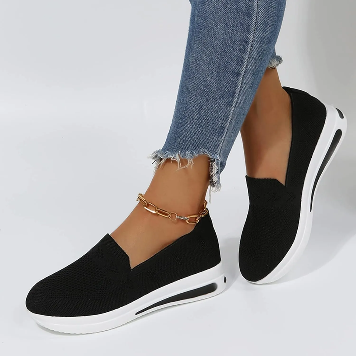 Wedge Sneakers for Women White Tenis OrtopDicos para El Arco De Pies De Mujer Arch Support Wide Width Casual Shoes for Women Black Sequin Gym Shoes for Women Women's Slip On Shoes Size 7.5 W