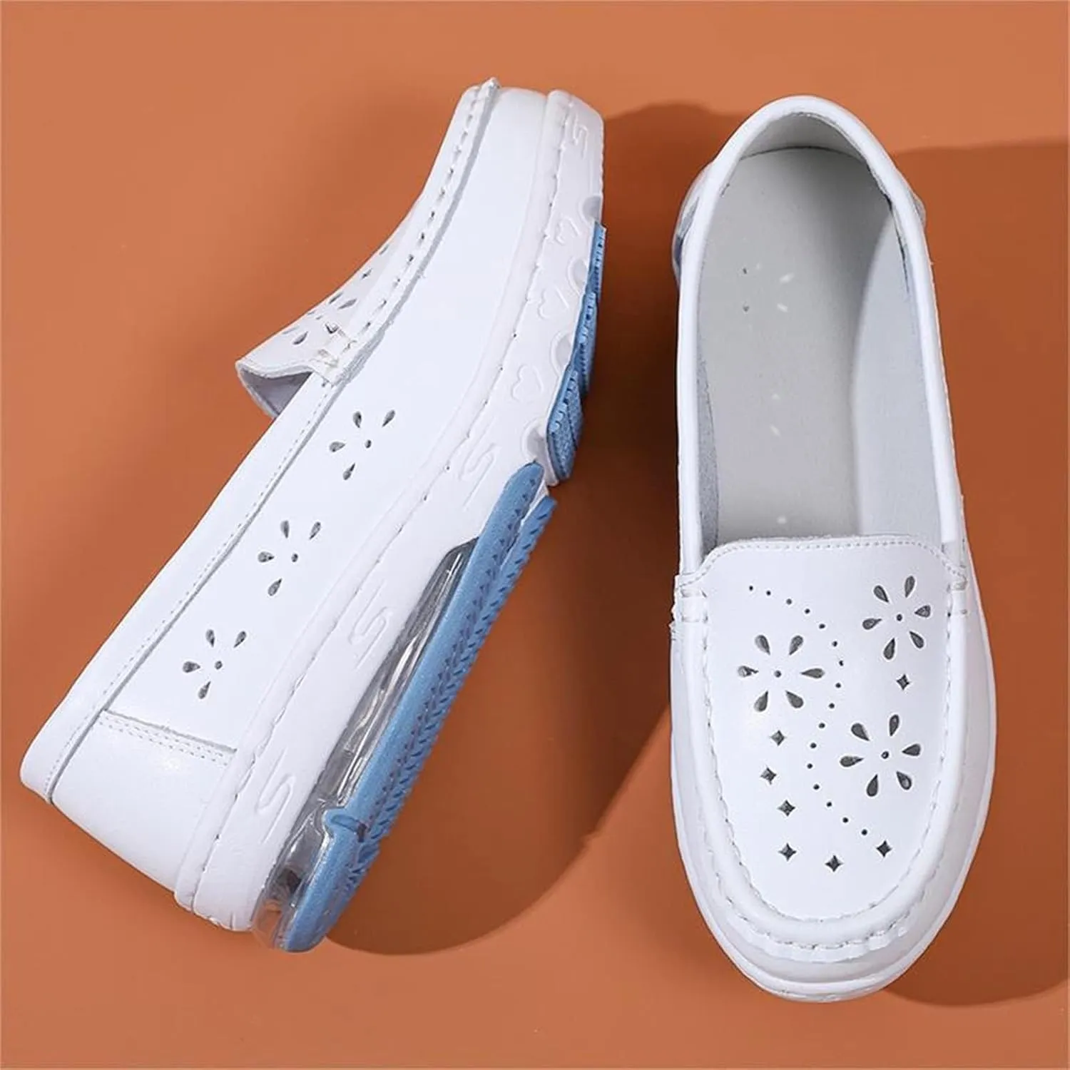 White Healthcare Nursing Shoes Women,Professional Comfortable Orthopedic Nurse Work Shoes,Breathable Soft Non-Slip Sole Loafers Food Service Chef Shoes,with Arch Support