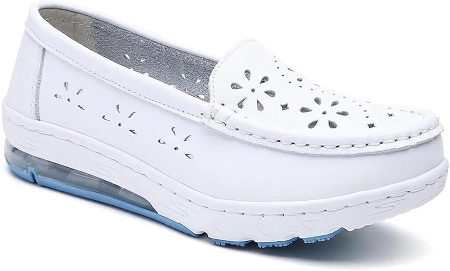 White Healthcare Nursing Shoes Women,Professional Comfortable Orthopedic Nurse Work Shoes,Breathable Soft Non-Slip Sole Loafers Food Service Chef Shoes,with Arch Support