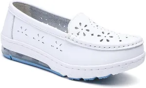 White Healthcare Nursing Shoes Women,Professional Comfortable Orthopedic Nurse Work Shoes,Breathable Soft Non-Slip Sole Loafers Food Service Chef Shoes,with Arch Support