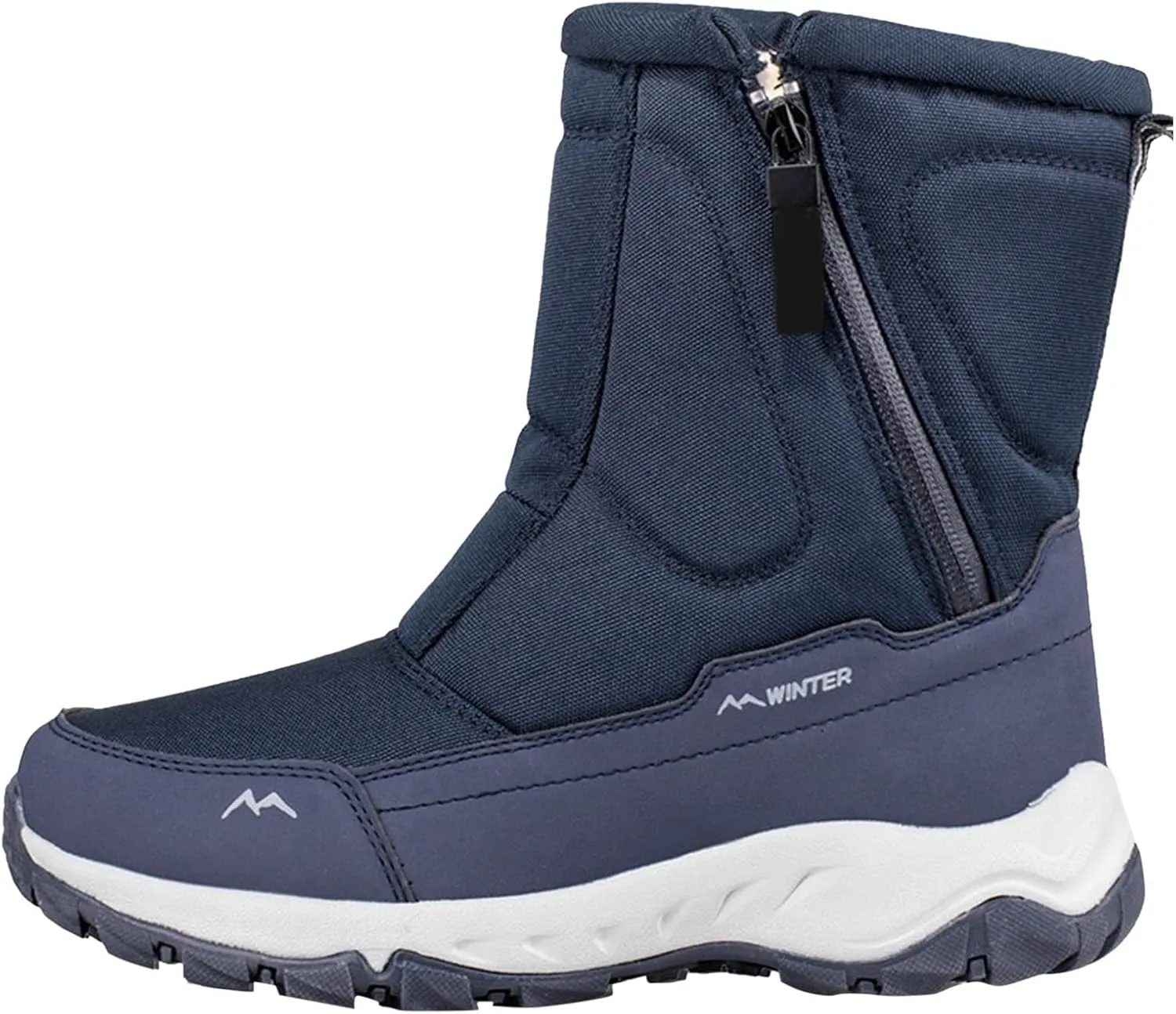 Winter Boots for Women Fully Fur Lined Zipper Anti Slip Snow Mid Calf Boots Waterproof Walking Hiking Boots