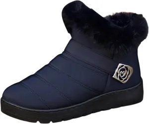 Winter Boots for Women Fur Lined Warm Winter Boots Ankle Booties Waterproof Snow Boots Slip On Boots