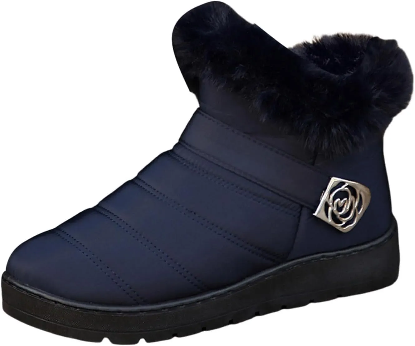 Winter Boots for Women Fur Lined Warm Winter Boots Ankle Booties Waterproof Snow Boots Slip On Boots