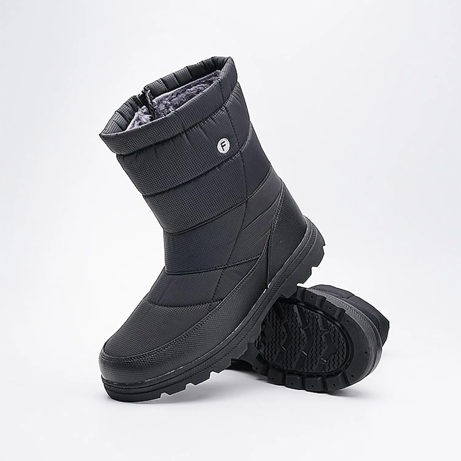 Winter Boots for Women Slip On Comfortable Mid Calf Winter Boot Waterproof Outdoor Fur Lined Hiking Shoes