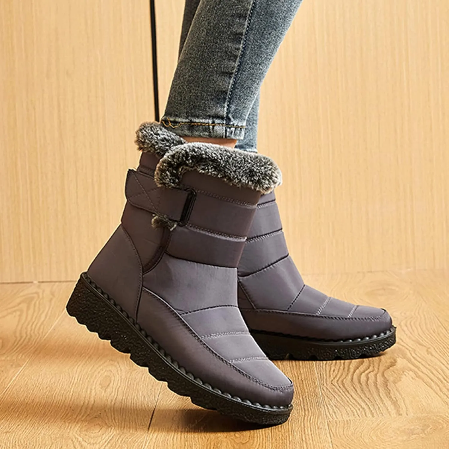 Winter Boots for Women Waterproof Snow Non Slip with Side Zipper Womens Cute Winter Ankle Boots Snow Boots Womens Size 9 Pink Winter Boots for Women Heels Botas Contra El Agua Para Mujer