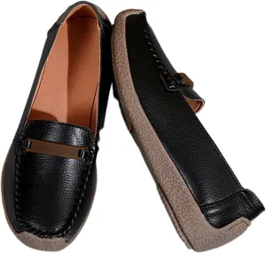 Women Moccasin Loafers, Women's Cute Slip On Comfort Fashion Leather Nurse Shoes, Slip Resistant Platform Orthopedic Soft Bottom Sneakers, Ideal for Nurse Healthcare Crews