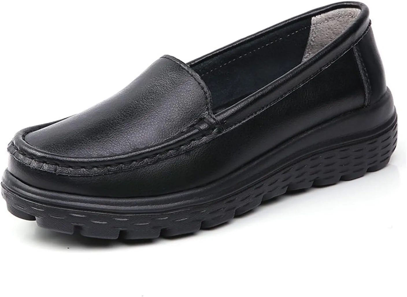 Women Nurse Shoes, Women's Air Cushion Slip-On Non-Slip Breathable Leather Nurse Shoes, Lightweight Comfortable Healthcare Orthopedic Shoes, Ideal for Nurse Healthcare Crews