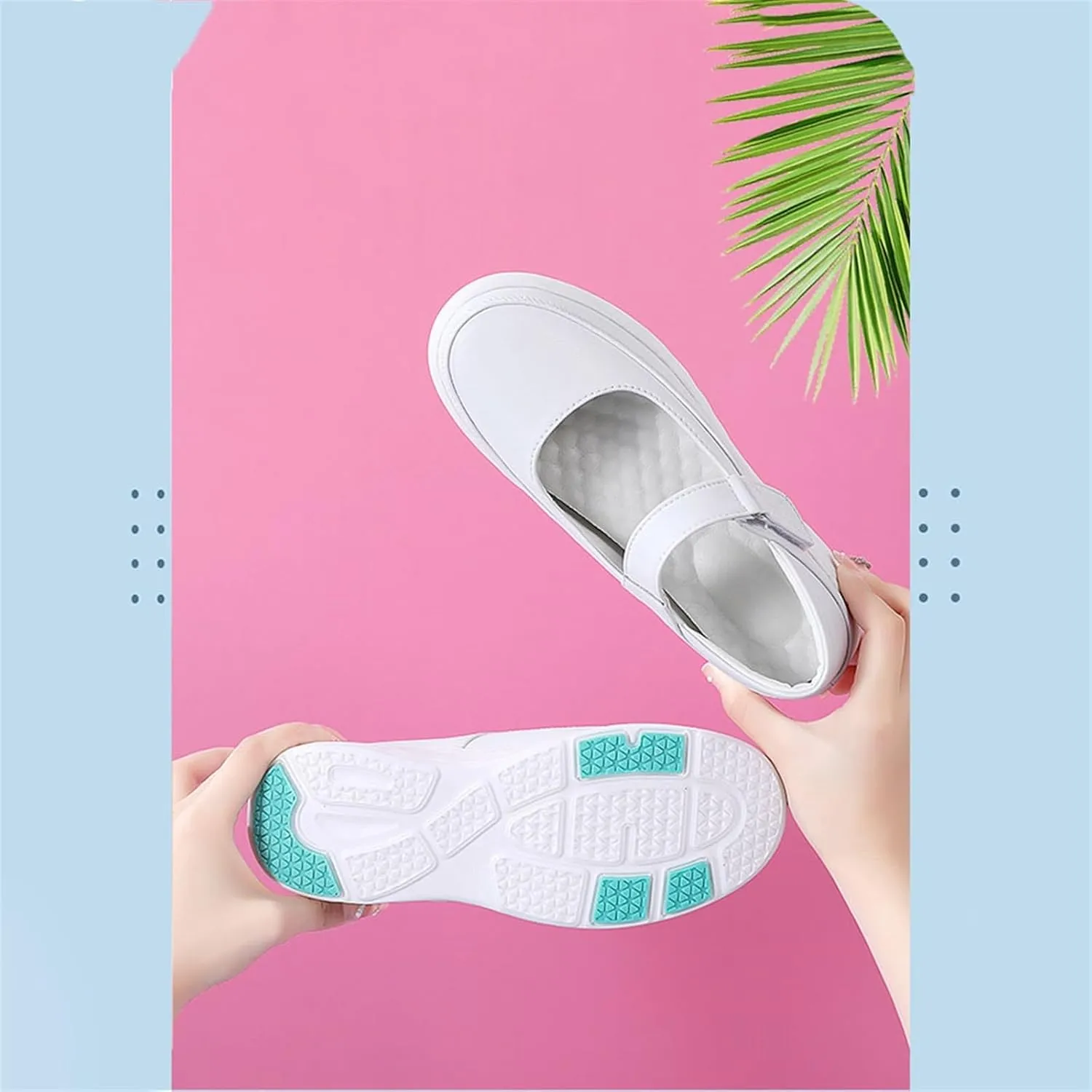 Women Orthopedic Nurse Sneakers, Women's Adjustable Slip-On Air Cushion Leather Nurse Walking Shoes, Casual Thick Bottom Boats Driving Shoes, Ideal for Nurse Healthcare Crews