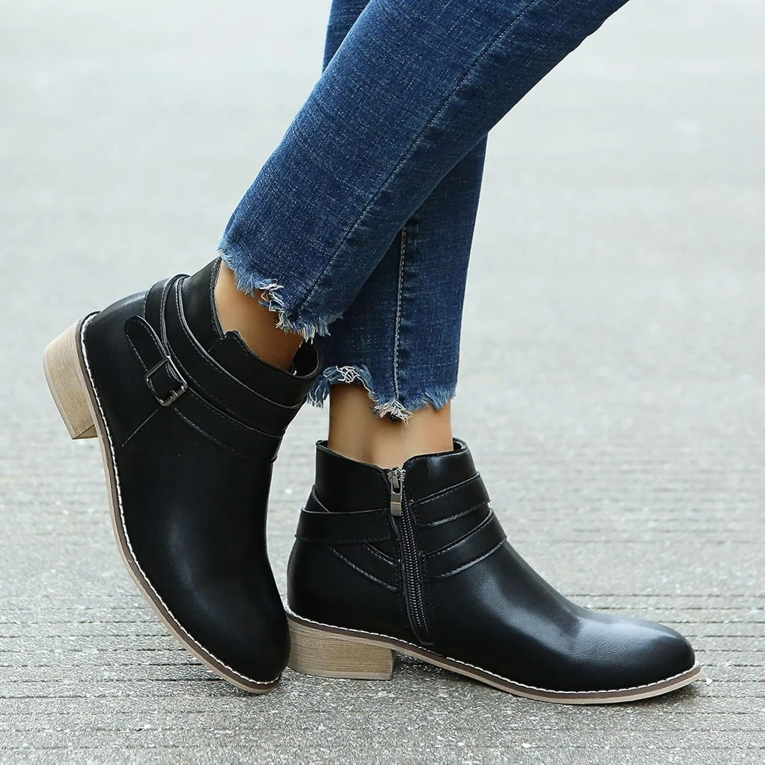 Women's Booties Botines De Mujer De Vestir Elegantes Black Boots Flat Women's Boots Wide Dress Ankle Boots Wide Width for Women Low Heel Black Wedge Ankle Booties