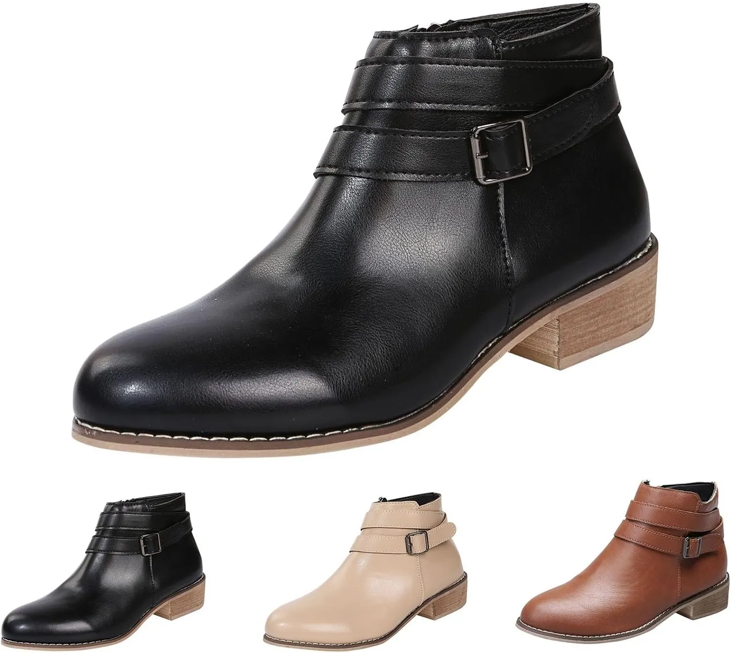 Women's Booties Botines De Mujer De Vestir Elegantes Black Boots Flat Women's Boots Wide Dress Ankle Boots Wide Width for Women Low Heel Black Wedge Ankle Booties