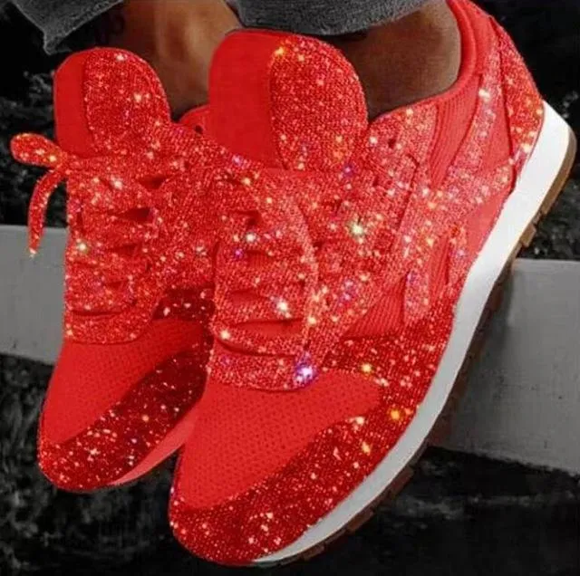 Women's Crystal Platform Sneakers