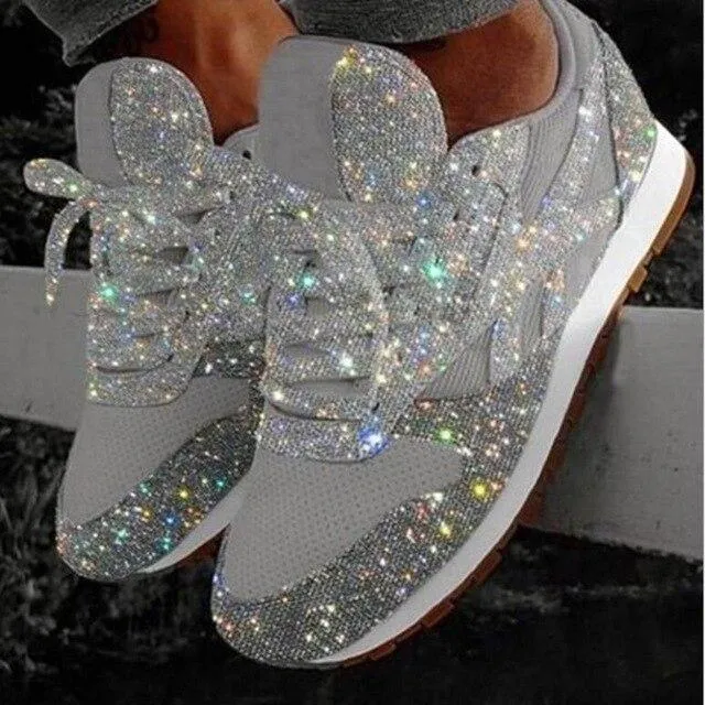 Women's Crystal Platform Sneakers
