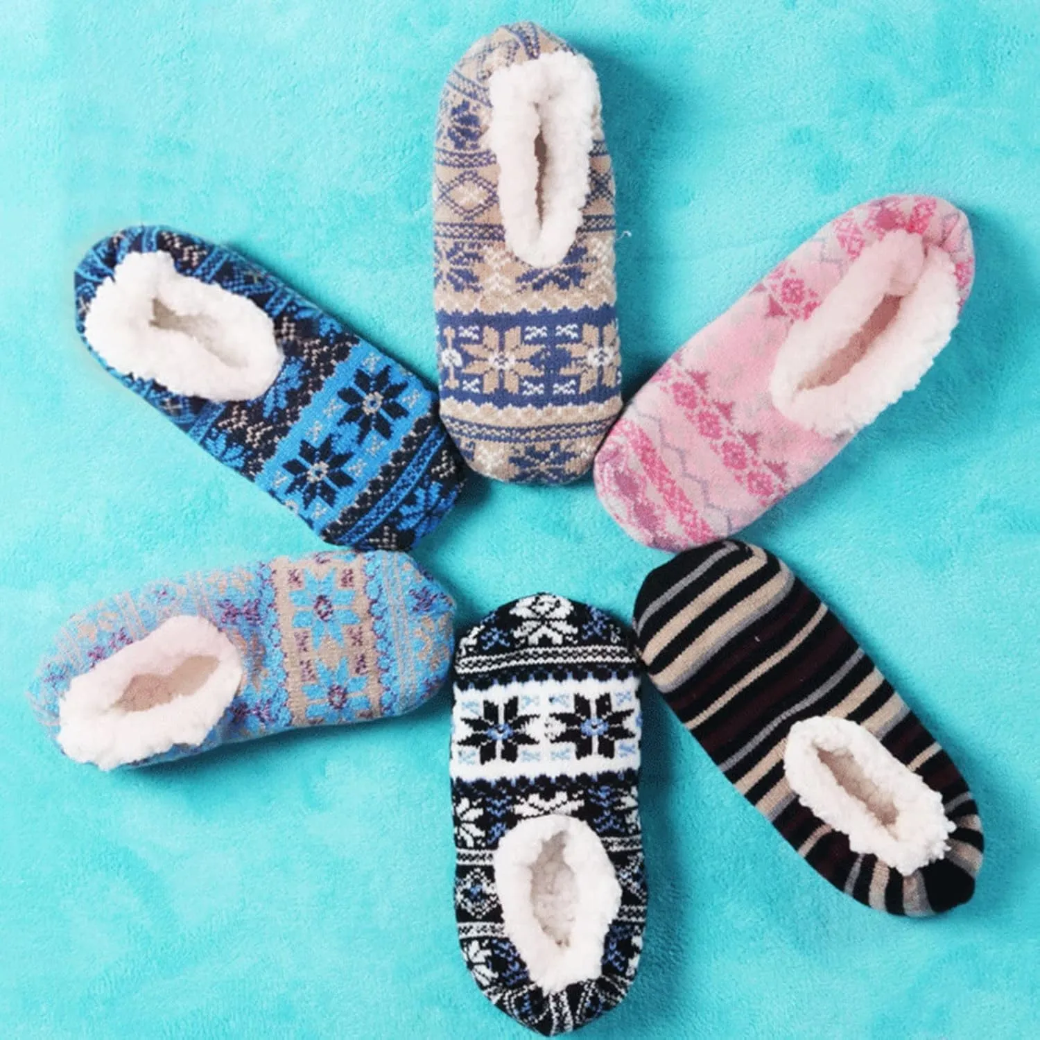 Womens Girls Slippers with Rubber Sole Soft House Slipper Socks Around House Shoes Non Slip Indoor Outdoor