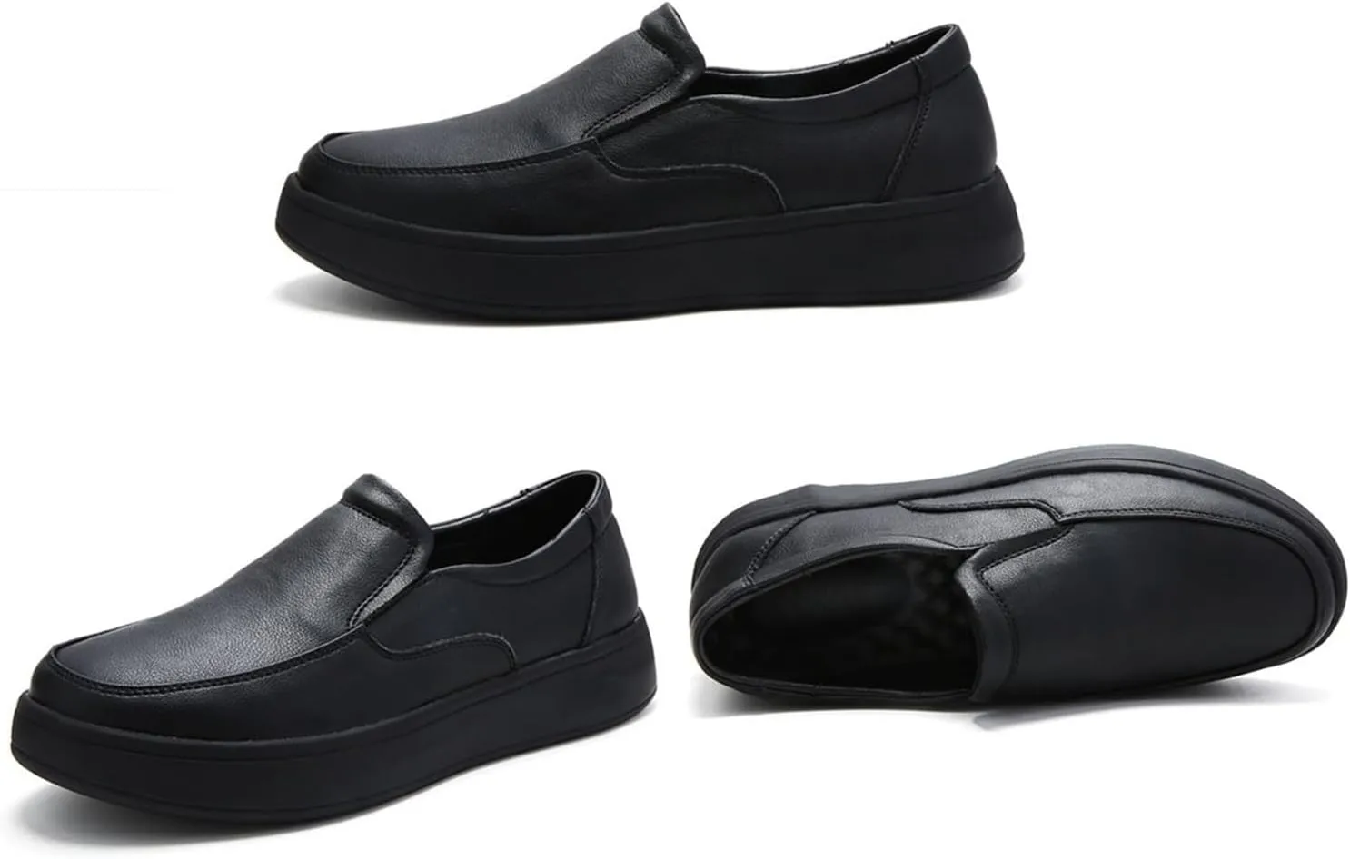 Womens Moccasins, Comfortable Slip-On Non-Slip Breathable Leather Nurse Shoe, Air Cushion Orthopedic Loafers Work Shoes, for Doctors, Healthcare Providers