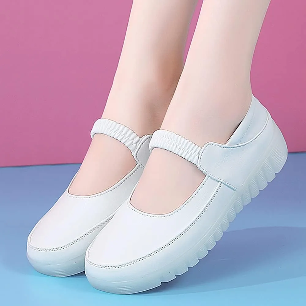Women's Nursing Shoes, Summer Hollowed Out Work Shoes Lightweight Comfortable Waterproof Non-Slip Orthopedic Nursing Shoes with Soft Sole