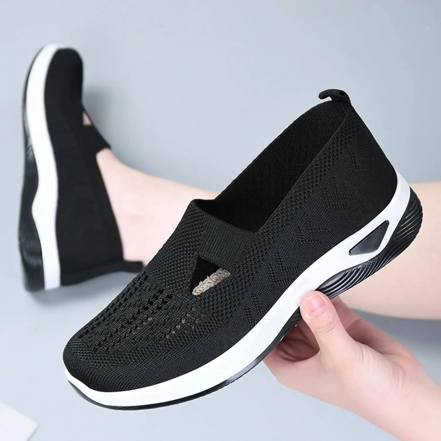 Womens Orthopedic Casual Loafers Slip On Walking Shoes with Arch Support Comfortable Sneakers Plantar Fasciitis Relief Foot Heel Pain Diabetic