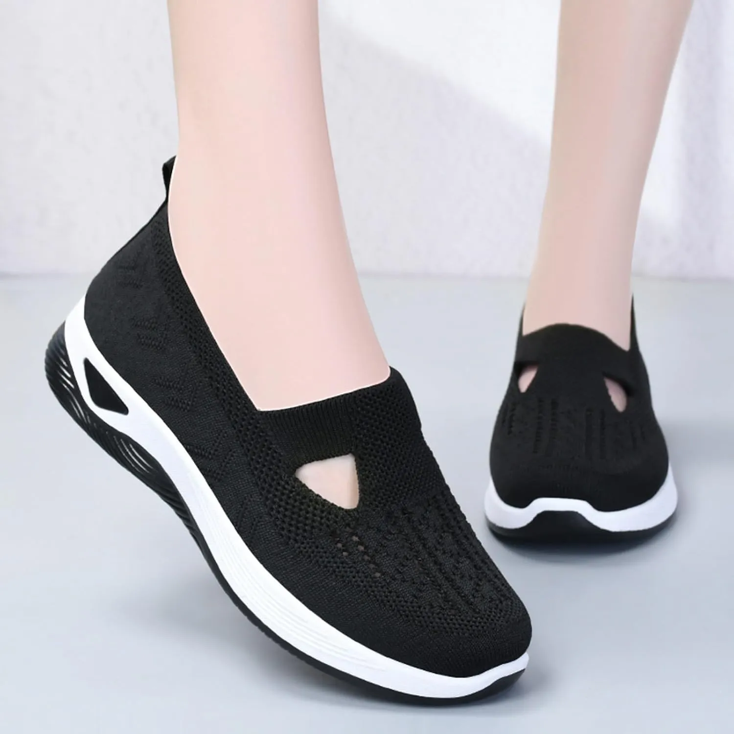 Womens Orthopedic Casual Loafers Slip On Walking Shoes with Arch Support Comfortable Sneakers Plantar Fasciitis Relief Foot Heel Pain Diabetic
