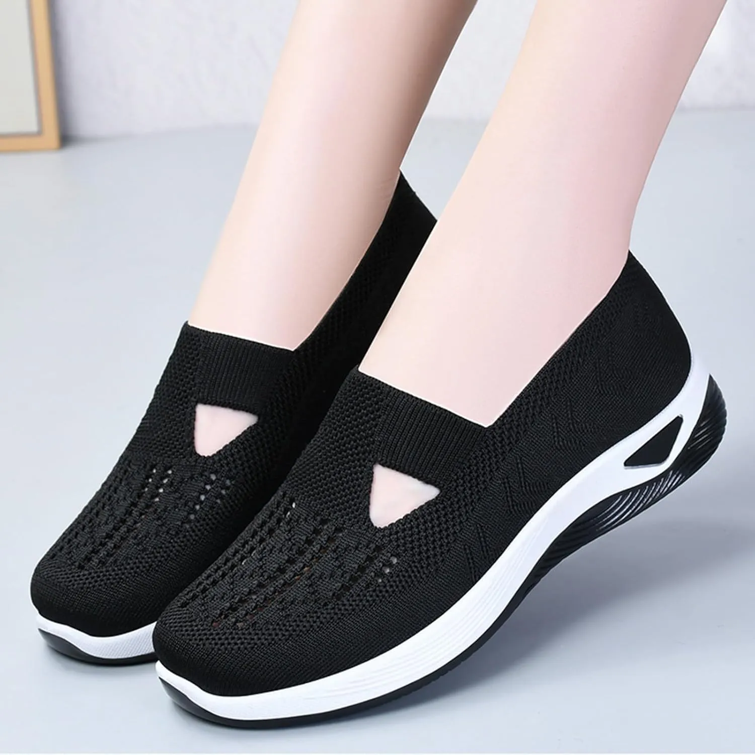 Womens Orthopedic Casual Loafers Slip On Walking Shoes with Arch Support Comfortable Sneakers Plantar Fasciitis Relief Foot Heel Pain Diabetic