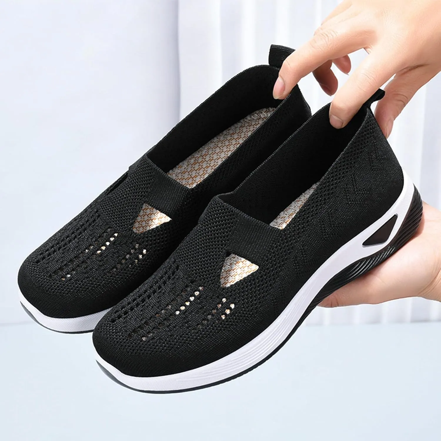 Womens Orthopedic Casual Loafers Slip On Walking Shoes with Arch Support Comfortable Sneakers Plantar Fasciitis Relief Foot Heel Pain Diabetic