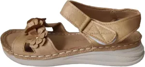 Womens Orthopedic Wedge Sandal Comfortable Open Toe Slip On Sandals Adjustable Hook And Loop Fastener Walking Shoes Fashion Elegant Flower Shoe Casual Dressy Summer Shoes