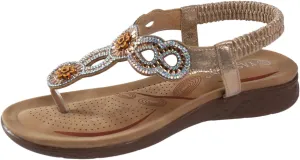 Women's Sandals Arch Support Sandals Summer Beach Flat Sandal Travel Walking Flip Flops Comfortable Dress Thong Shoes