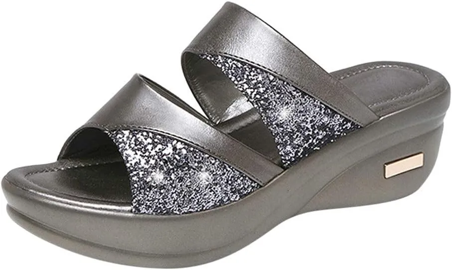 Women's Sandals Summer Beach Dressy Sandals Orthopedic Wedges Flip Flops Arch Support Sandals Walking Platform Slippers