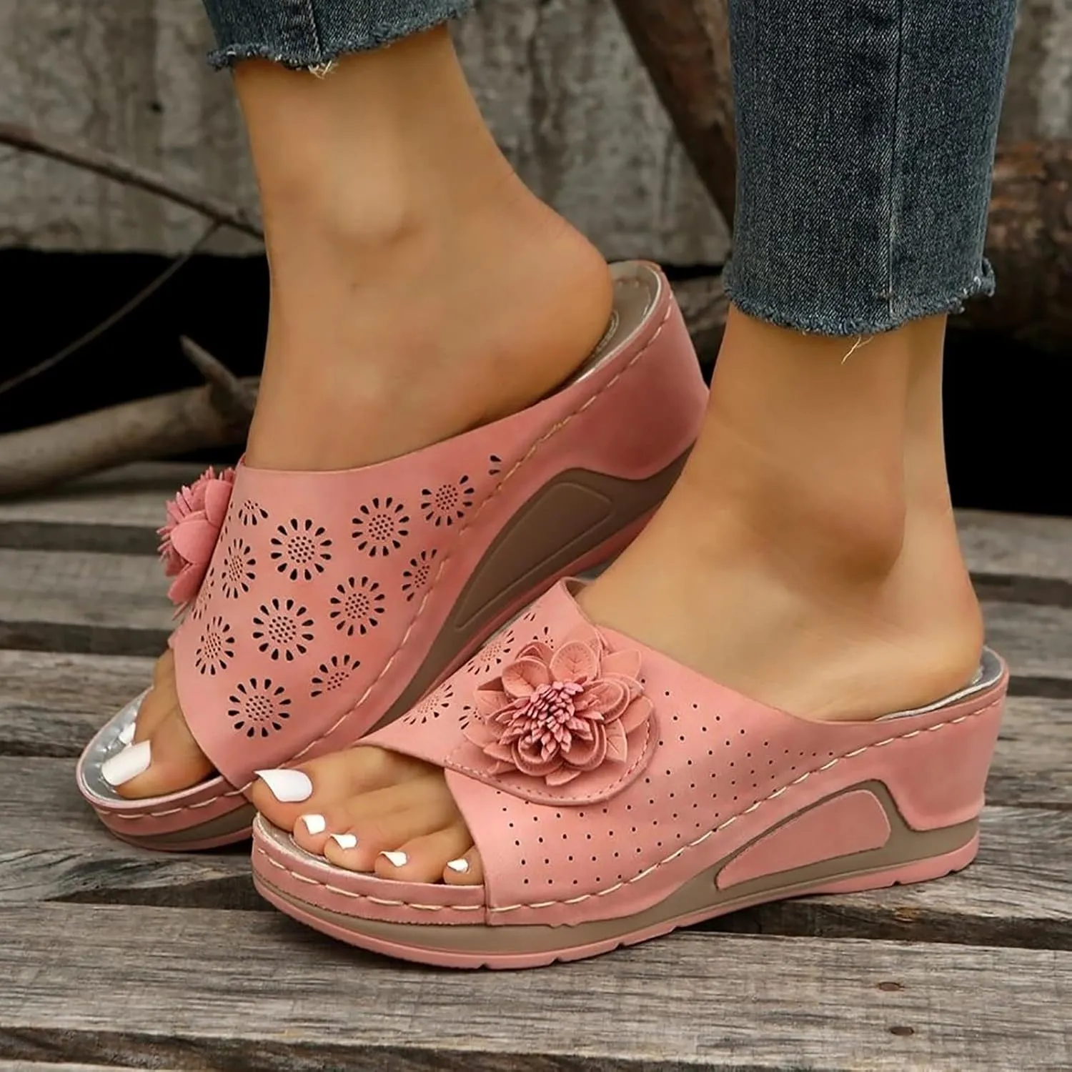Women's Sandals Summer Beach Dressy Sandals Orthopedic Wedges Flip Flops Arch Support Sandals Walking Platform Slippers