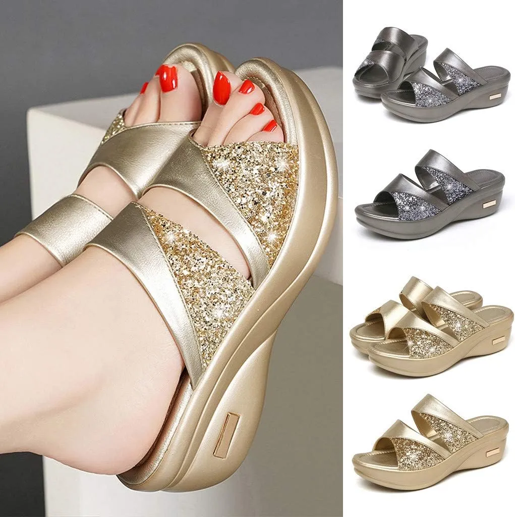 Women's Sandals Summer Beach Dressy Sandals Orthopedic Wedges Flip Flops Arch Support Sandals Walking Platform Slippers