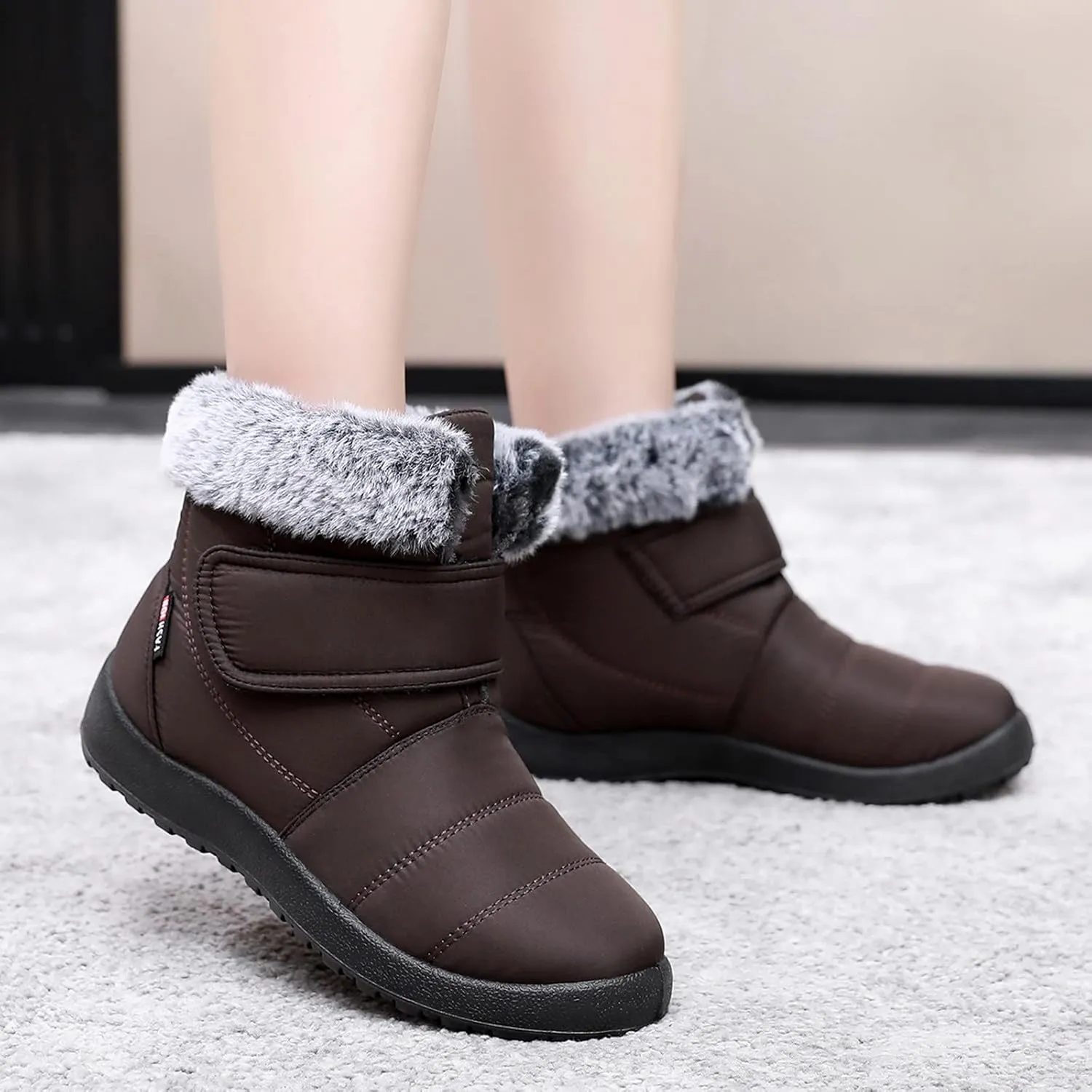 Women's Snow Boots Size 9 All Black Snow Boots for Women Winter Boots Waterproof Cold Weather Womens Hiking Boots Waterproof Size 11 Botas Mujer Invierno