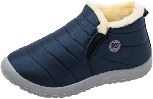 Womens Snow Boots Waterproof Insulated 8.5 Womens Winter Booties and Ankle Boots Woman Winter Boots Leather Mid Calf Winter Boots for Women Low Heel Waterproof Womens Boots Winter