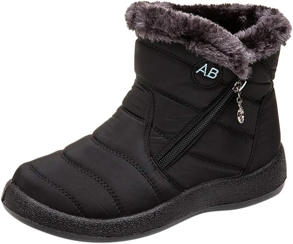 Womens Snow Boots Waterproof Insulated Wide Woman Size 12 Wide Snow Boots Fuzzy Knee High Winter Boots for Women Cute Winter Women Boots Heel Wide Toe Box Women Winter Boot