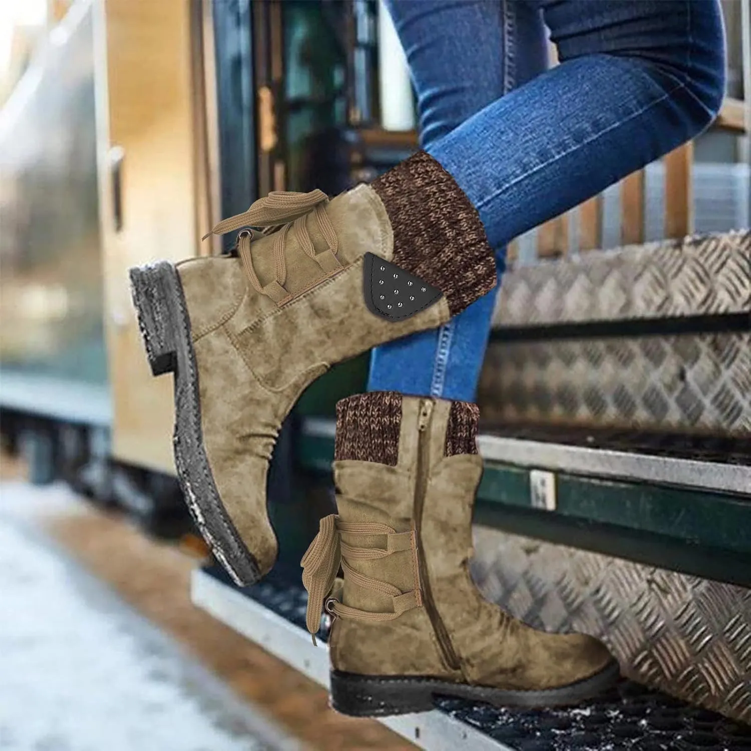 Womens Snowboard Boots Size 8 Womens Boots Winter 2023 Womens Slip on Winter Boots Tall Womens Waterproof Boots Hiking Botas Negras De Invierno De Mujer