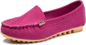 Womens Walking Boat Shoes Non Slip Walking Running Work Comfortable Lightweight Shoe No Lace up Round Toe Wide Width Casual Breathable Soft Sole Loafers Trendy Single Flat Shoes Outdoor Driving