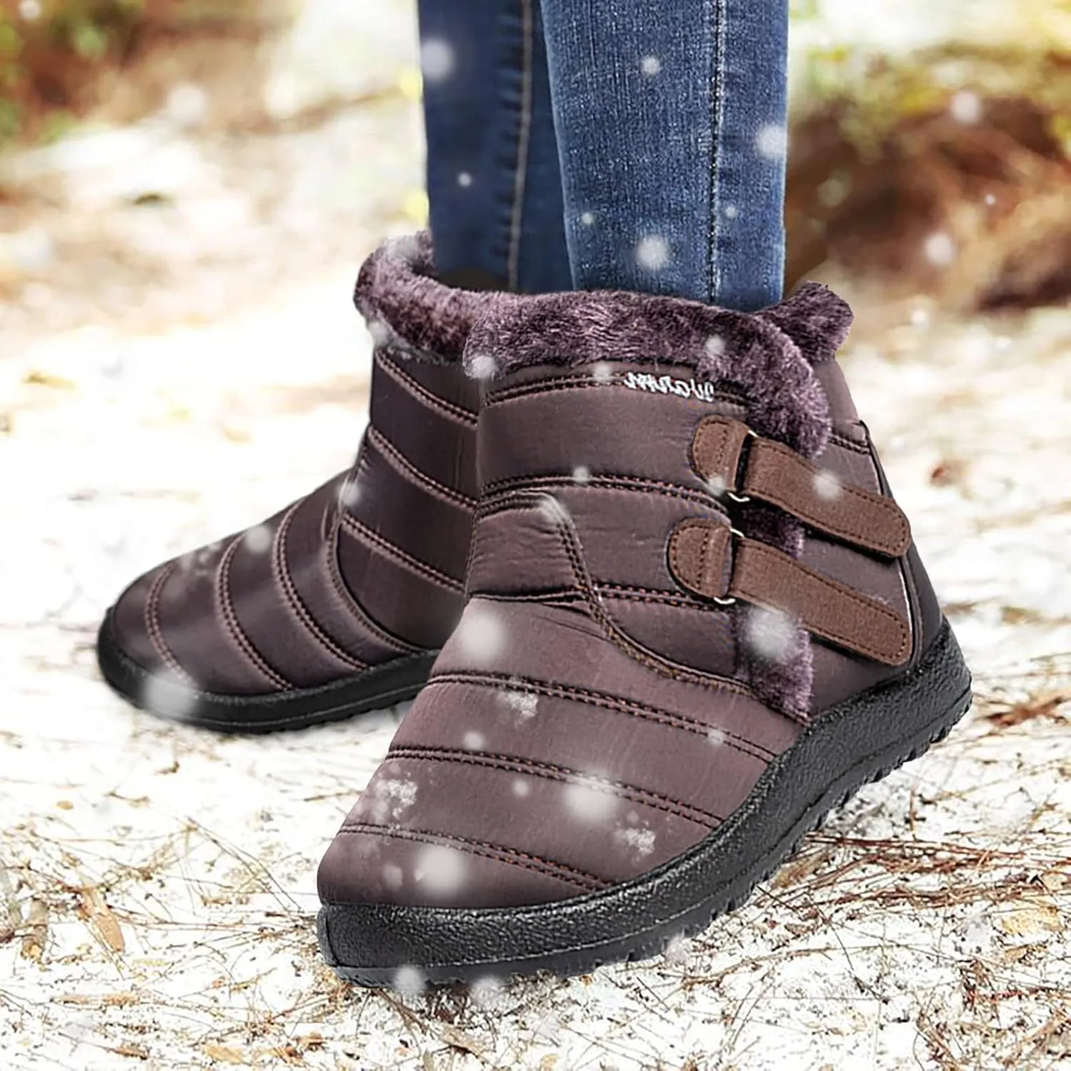 Women's Wide Width Go Snow Boots Womens Boots Winter Waterproof Tall Women's Snow Boots Size 12 Waterproof Comfortable Walking Boots Women Botas Con Casquillo Y Contra El Agua Para Mujer De Trabajo
