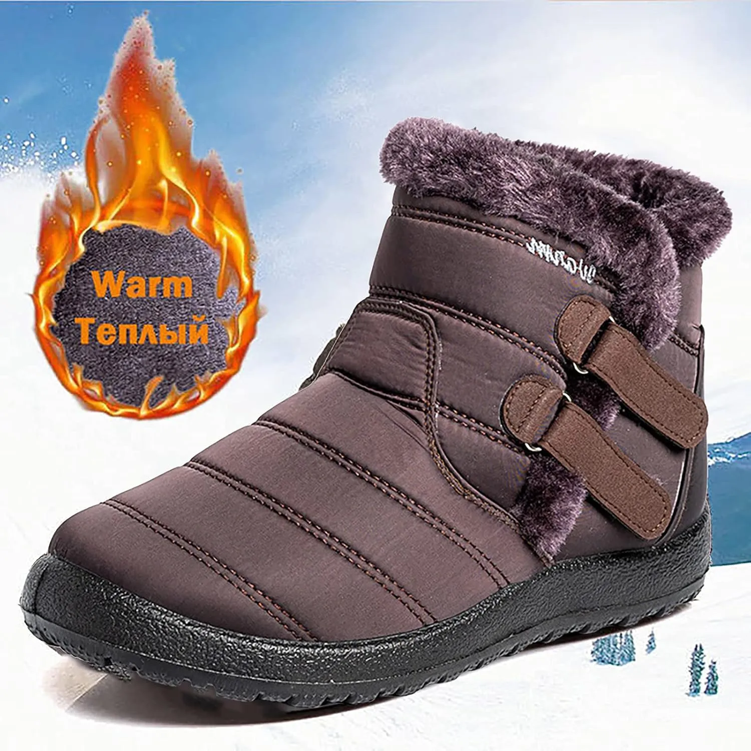 Women's Wide Width Go Snow Boots Womens Boots Winter Waterproof Tall Women's Snow Boots Size 12 Waterproof Comfortable Walking Boots Women Botas Con Casquillo Y Contra El Agua Para Mujer De Trabajo