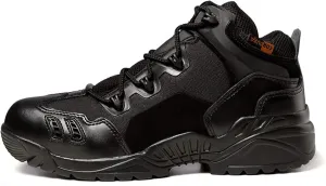 Wygwlg Spring and Autumn Men Military Tactical Boots, Army Ankle Boot Men's Work Shoes, Breathable Hiking Shoes, Black B-34