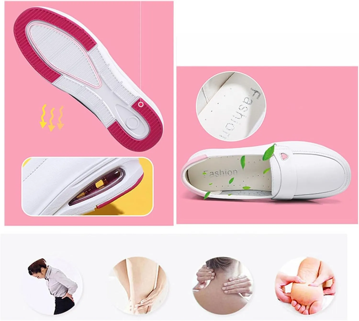 Yytcsjz Women Nurse Working Shoes, Womens Orthopedic Breathable Comfortable Slip-On Nurse Shoes, with Low Socks Flat Boat Line 3 Pairs, Casual Walking Driving Shoes