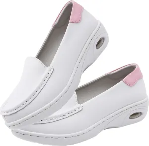 Yytcsjz Women's Casual Loafers, Women Slip on Hospital Breathable Nurse Work Leather Shoes, Comfortable Platform Soft Bottom Orthopedic Sneakers, for Medical Workers, Doctors