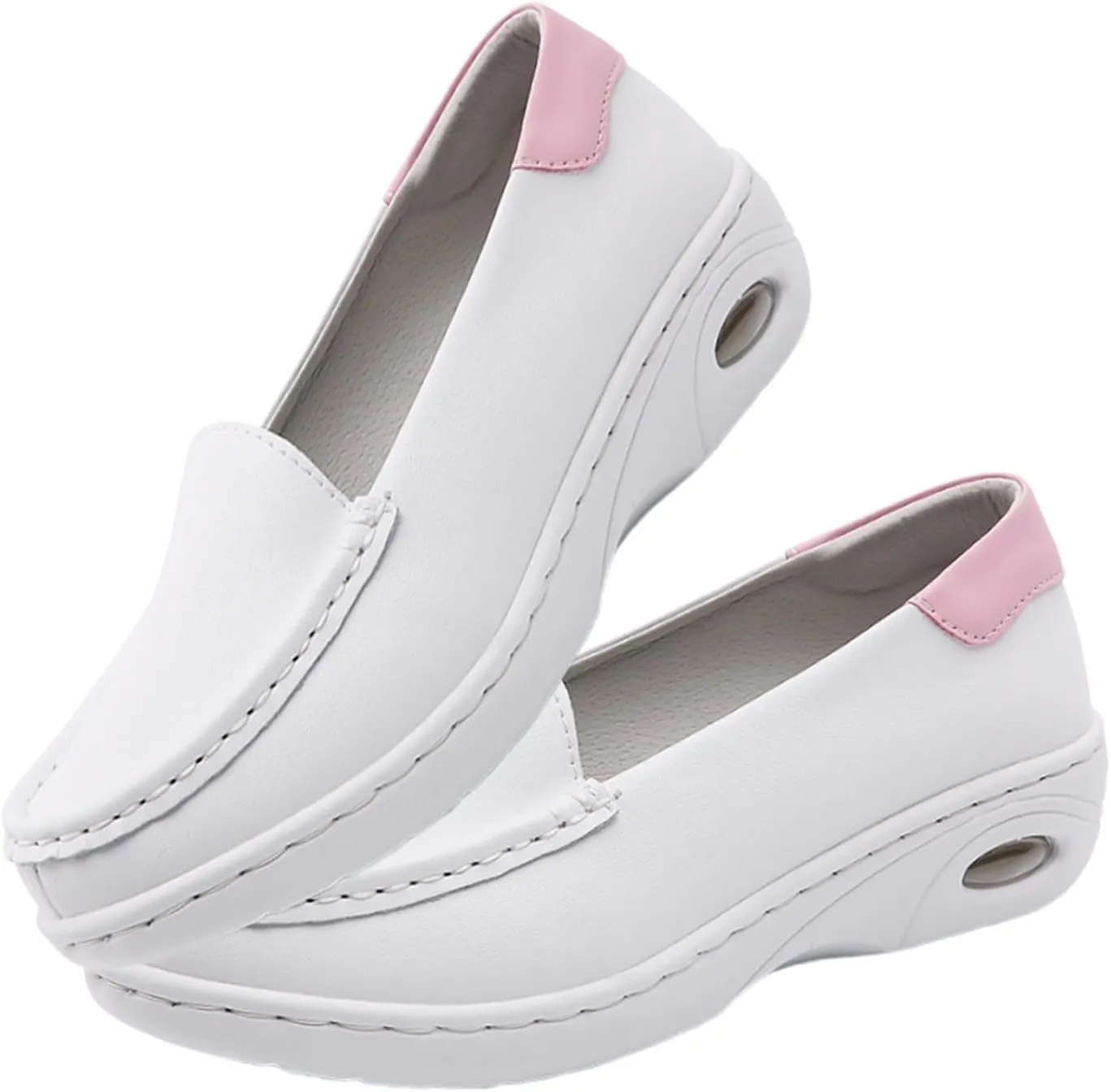 Yytcsjz Women's Casual Loafers, Women Slip on Hospital Breathable Nurse Work Leather Shoes, Comfortable Platform Soft Bottom Orthopedic Sneakers, for Medical Workers, Doctors
